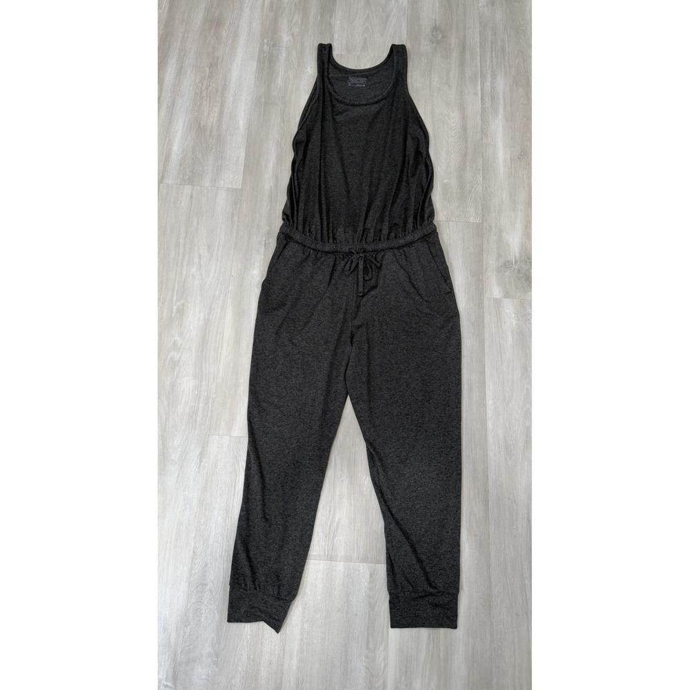 Patagonia Jumpsuit Womens Sz M Dark Gray Heather Sleeveless Drawstring Jogger